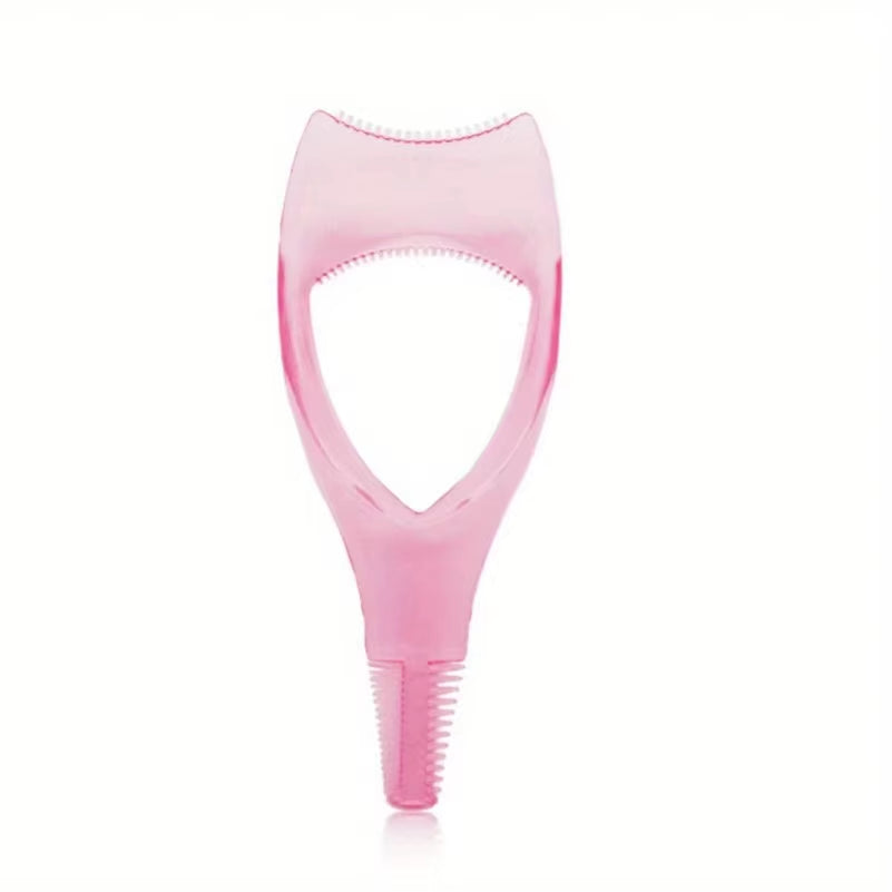 3 in 1 Mascara Applicator Template with Eyelash Curler Guard and Case, Eyeliner Holder, Eyelash Aid, Eyebrow Drawing Tool